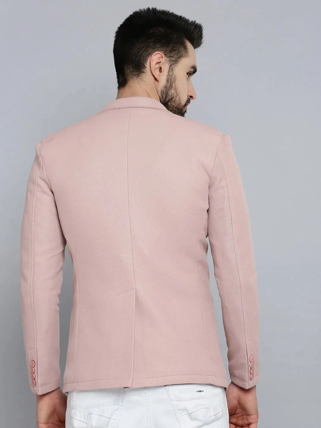 Men Pink Solid Blazer-AR-Z3-Pink