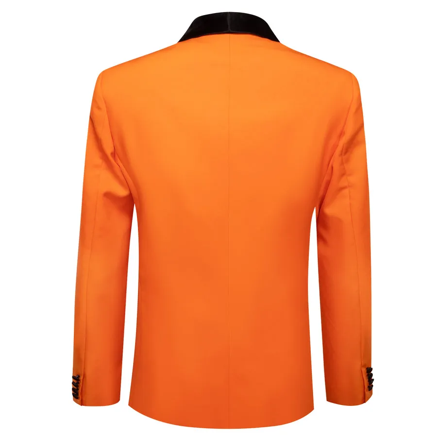 Men's Burnt Orange Shawl Lapel Tuxedo Jacket