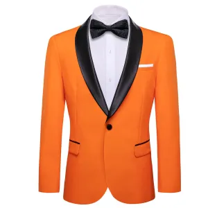 Men's Burnt Orange Shawl Lapel Tuxedo Jacket