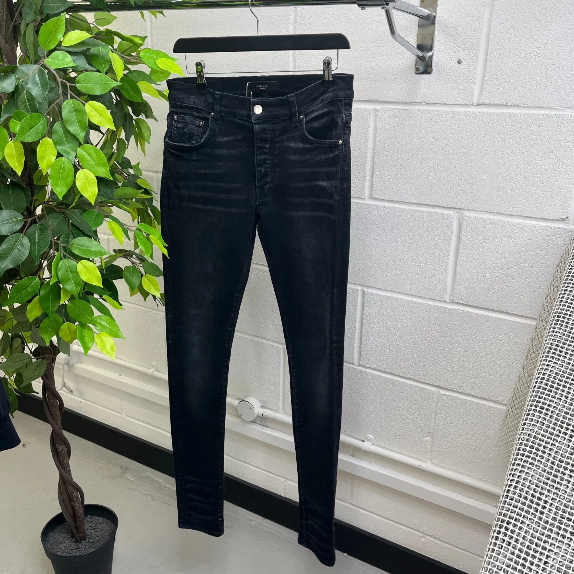 Men's Distressed Jeans Black Size Waist 30"