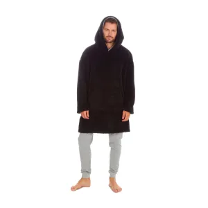 Mens Oversized Fleece Hoodie: Loungewear Hooded Blanket Snuggle Pyjamas Top