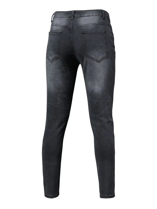 Men's Patched Stretch Skinny Jeans