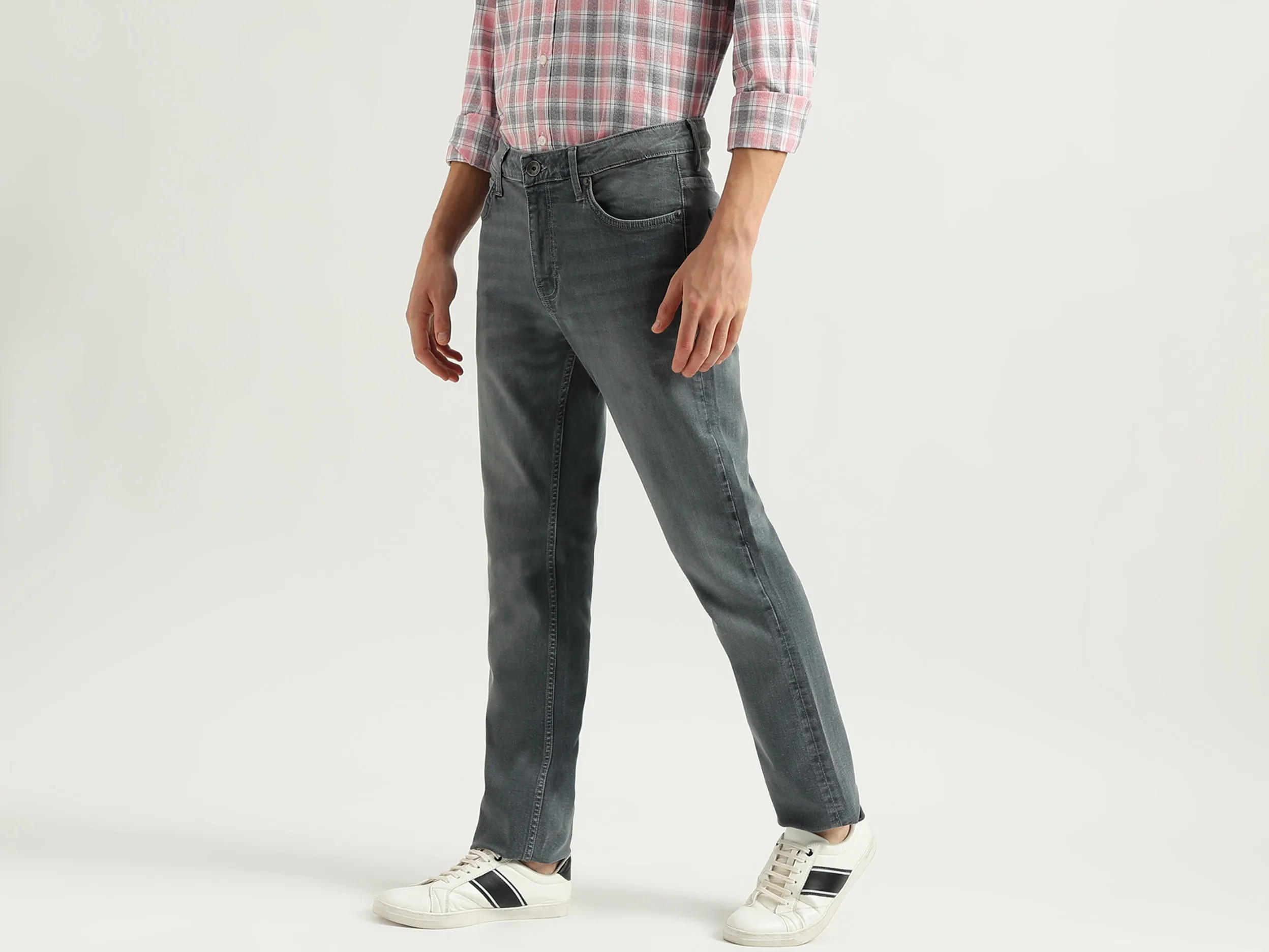 Men's Solid Bootcut Jeans