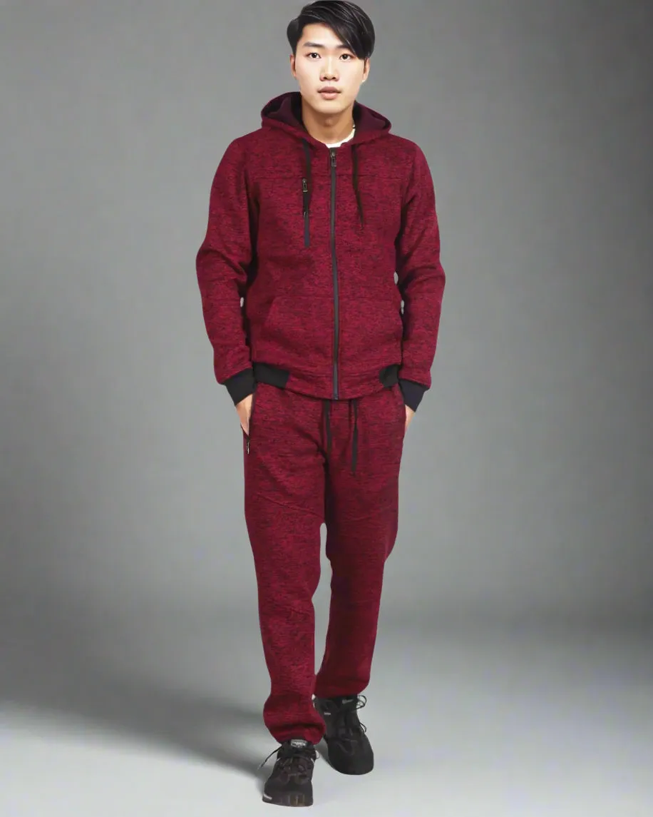 Men's Sweatsuit Soft Fleece Sweat Jacket with Sweatpants