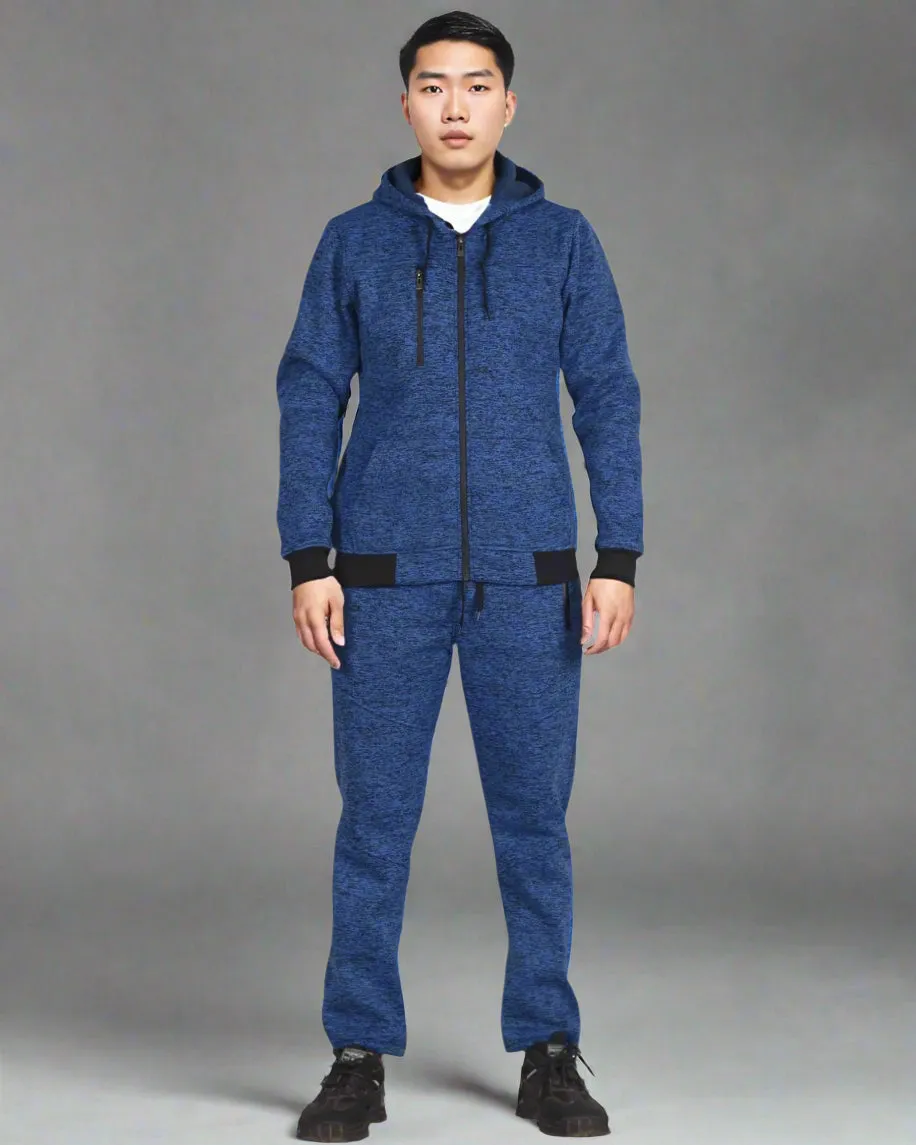 Men's Sweatsuit Soft Fleece Sweat Jacket with Sweatpants