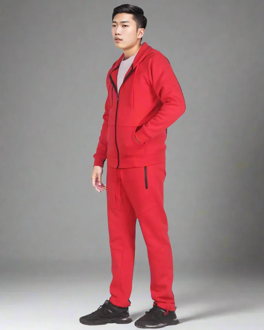 Men's Sweatsuit Soft Fleece Sweat Jacket with Sweatpants