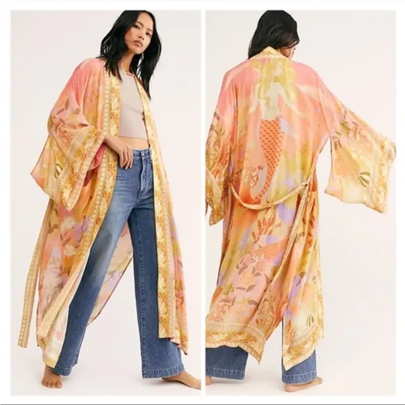 Mermaid pastel kimono NWT size M