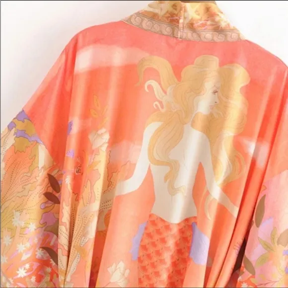 Mermaid pastel kimono NWT size M