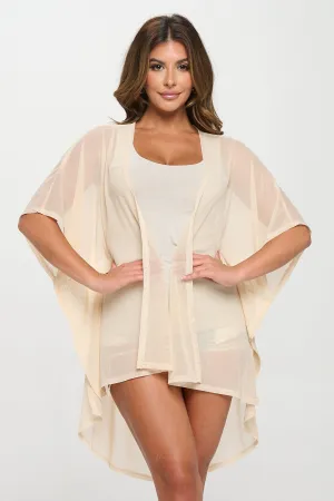 MESH DOLMAN KIMONO CASUAL CARDIGAN