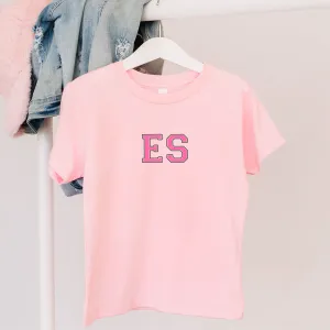 MiniVIP© Personalised Varisty Letters Baby Pink T-Shirt