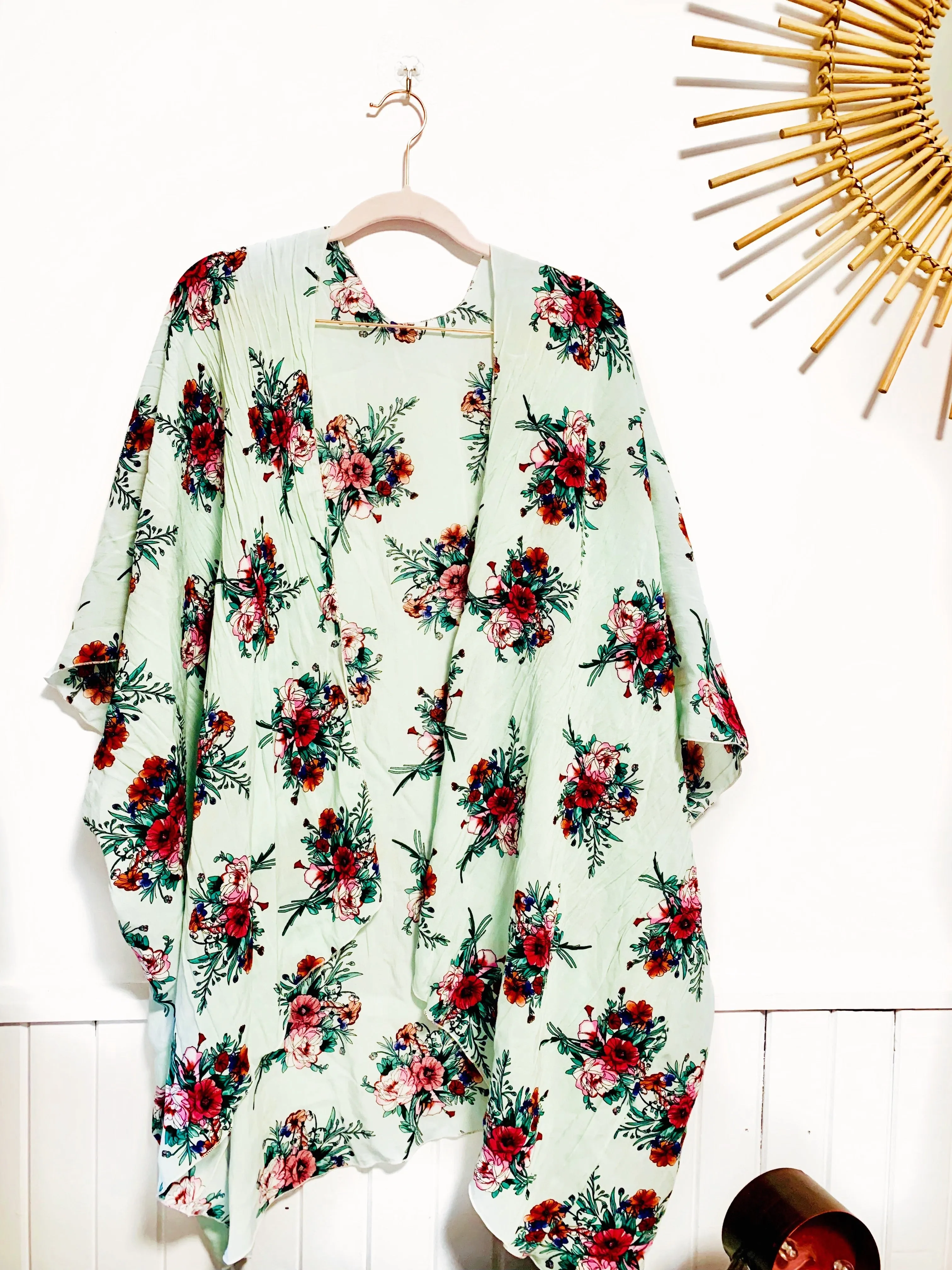 Minty Bouquet Kimono