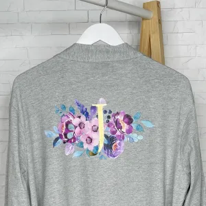 Modern Floral And Gold Personalised Dressing Gown