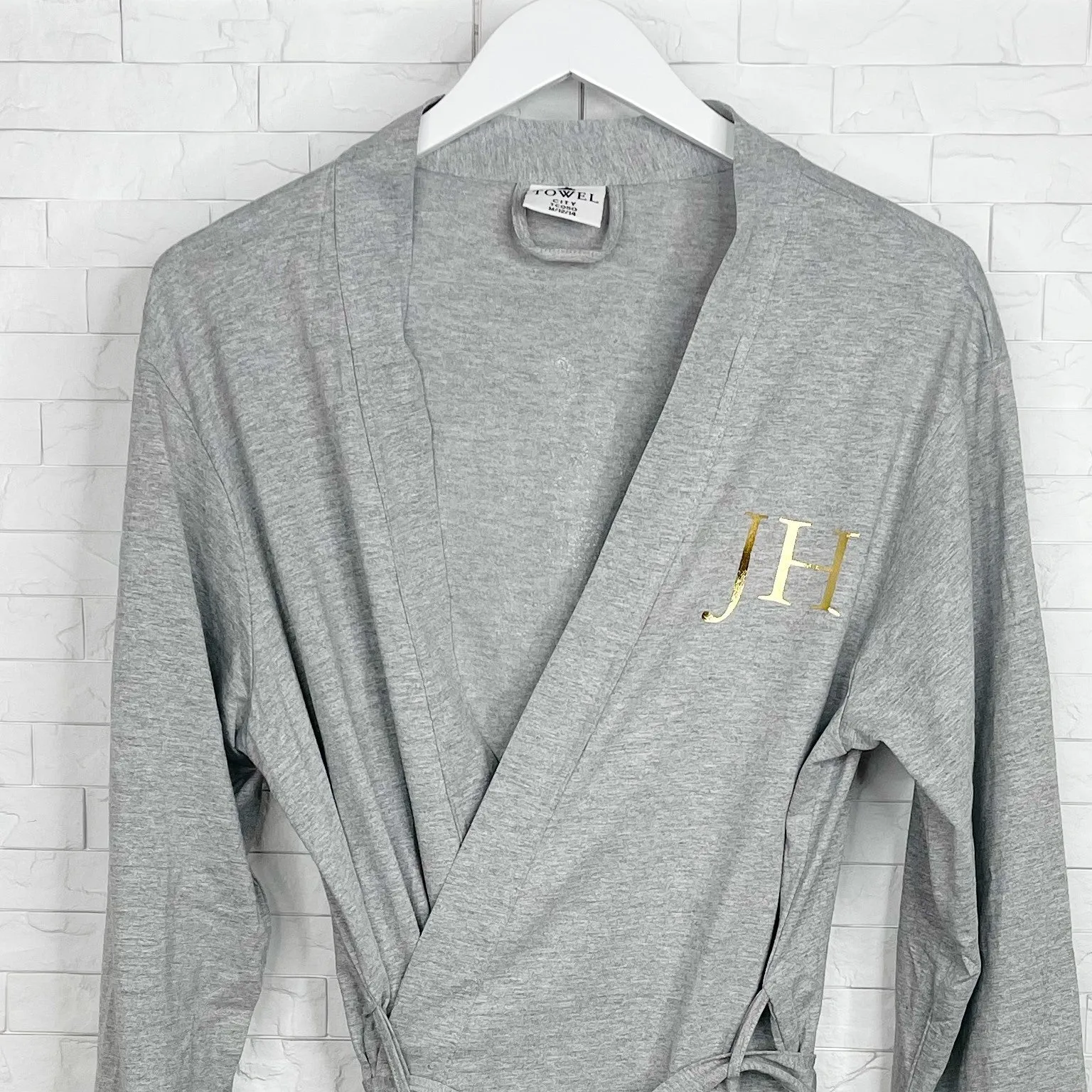 Modern Floral And Gold Personalised Dressing Gown