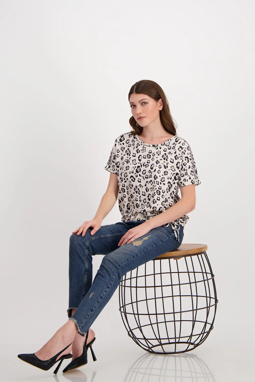 Monari Animal Print T Shirt M807135