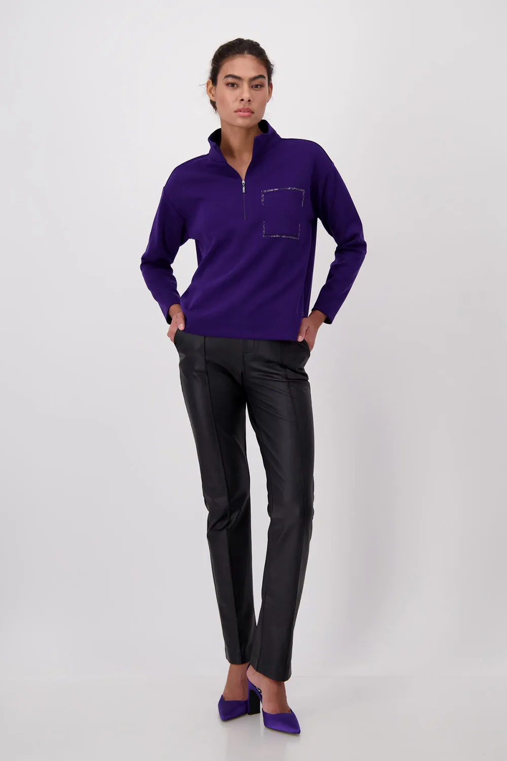Monari Basic Sweatshirt with Bag Print M807004