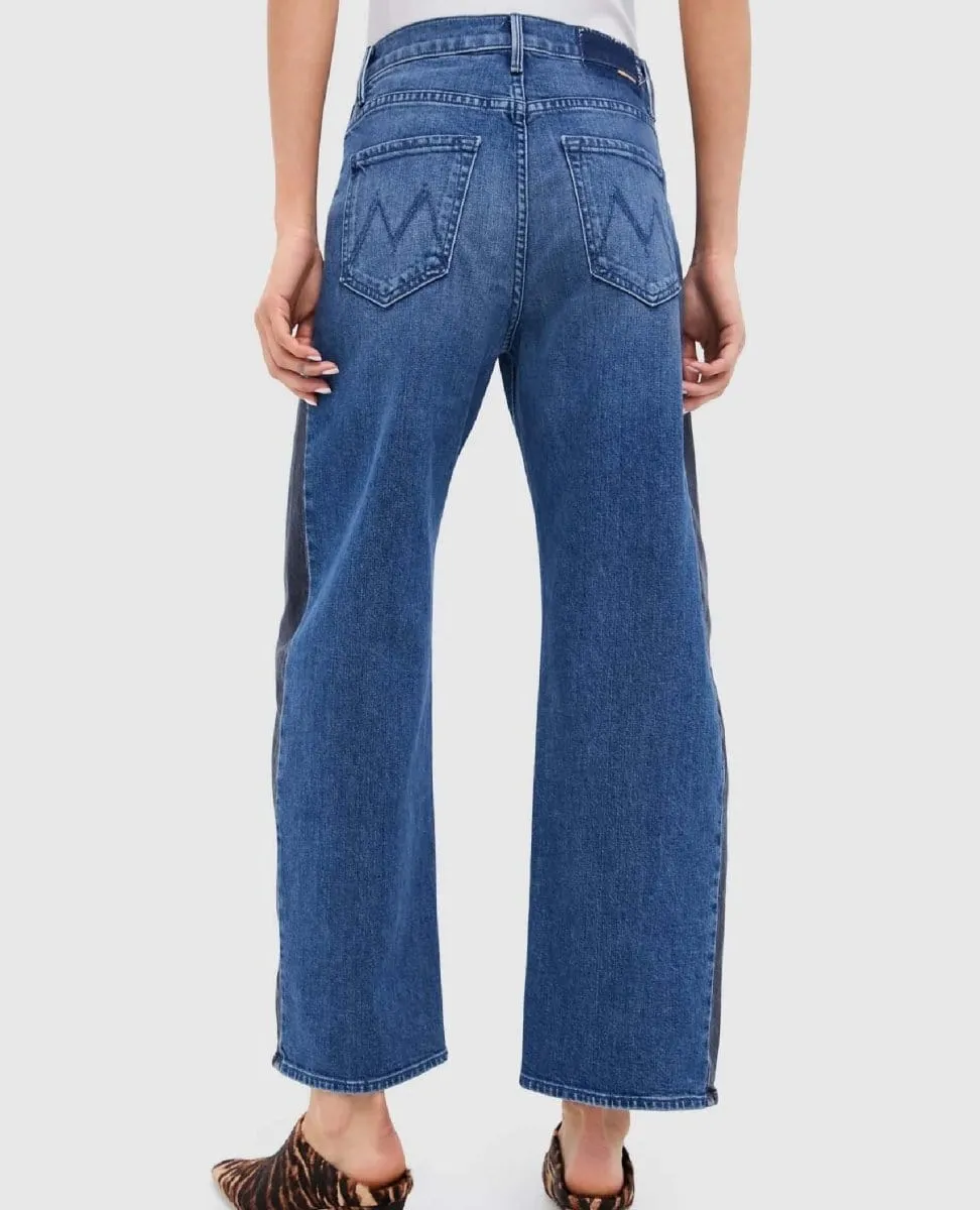 Mother Half Pipe Flood Jean Black and Blue