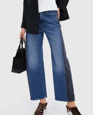 Mother Half Pipe Flood Jean Black and Blue