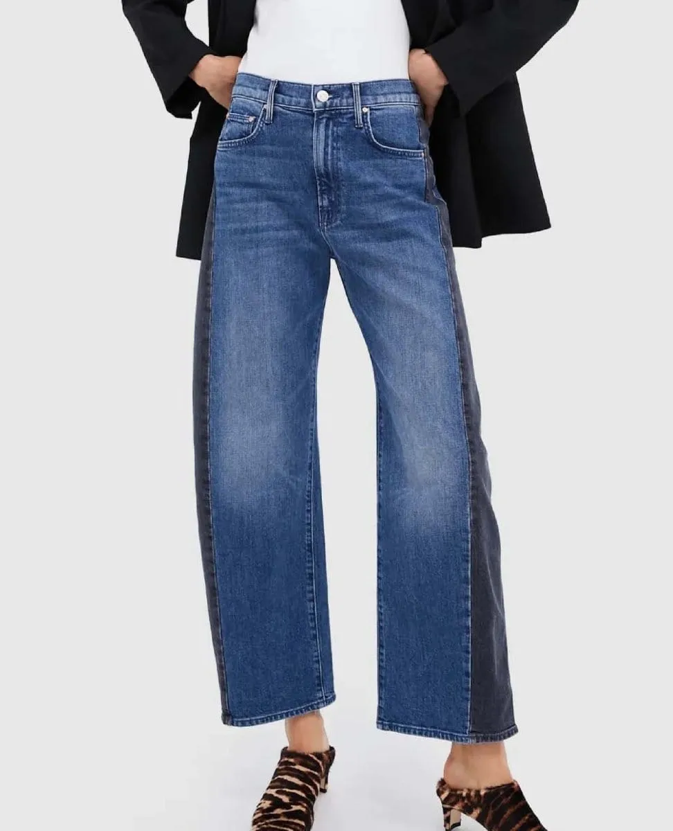 Mother Half Pipe Flood Jean Black and Blue