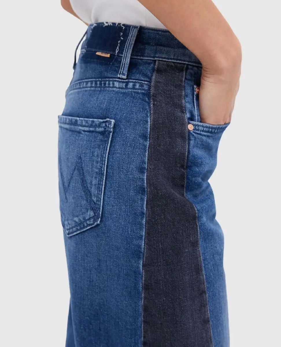 Mother Half Pipe Flood Jean Black and Blue