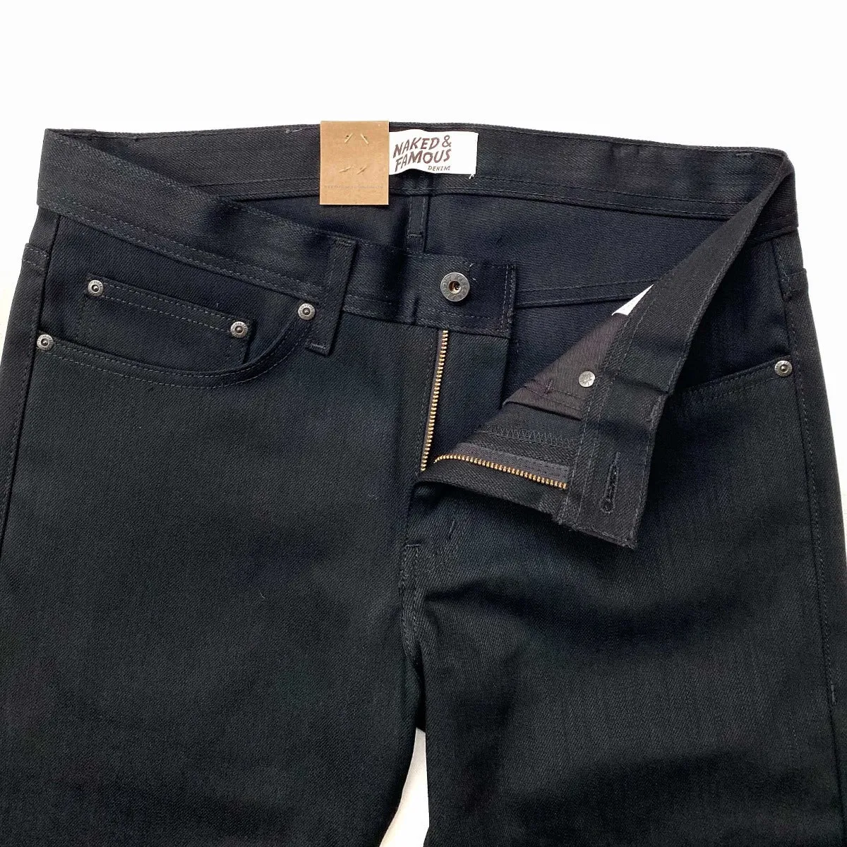 Naked & Famous Denim Black Power Stretch - Weird Guy Jeans