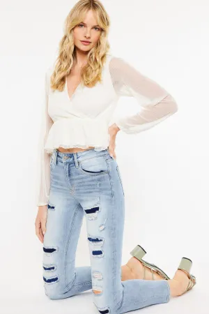 Natasha High Rise Patched Super Skinny Jeans