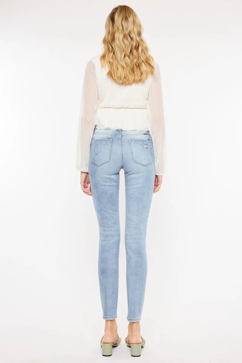 Natasha High Rise Patched Super Skinny Jeans