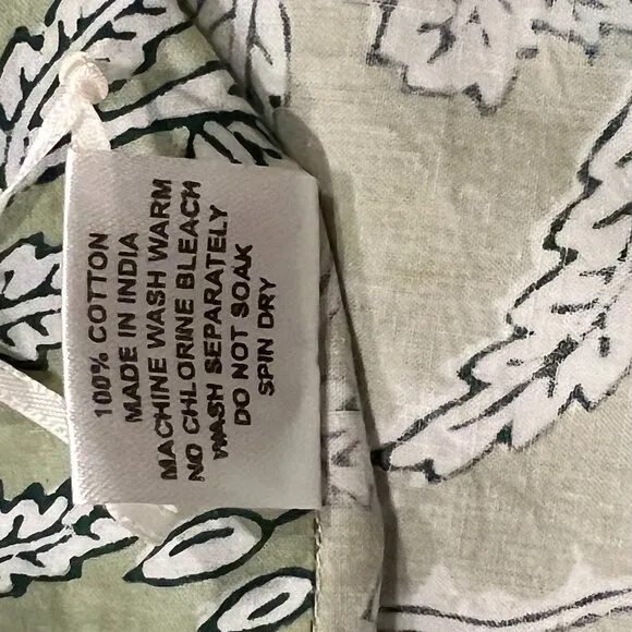 Natural Habitat Floral Block Print Robe, NWT, Green Blue, OS