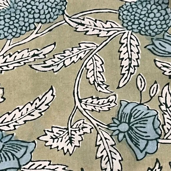 Natural Habitat Floral Block Print Robe, NWT, Green Blue, OS