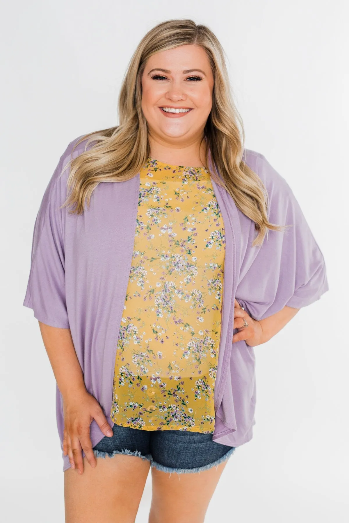Need For You Short Sleeve Kimono- Light Purple