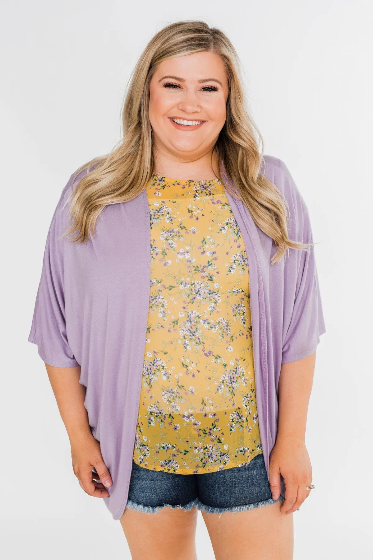 Need For You Short Sleeve Kimono- Light Purple