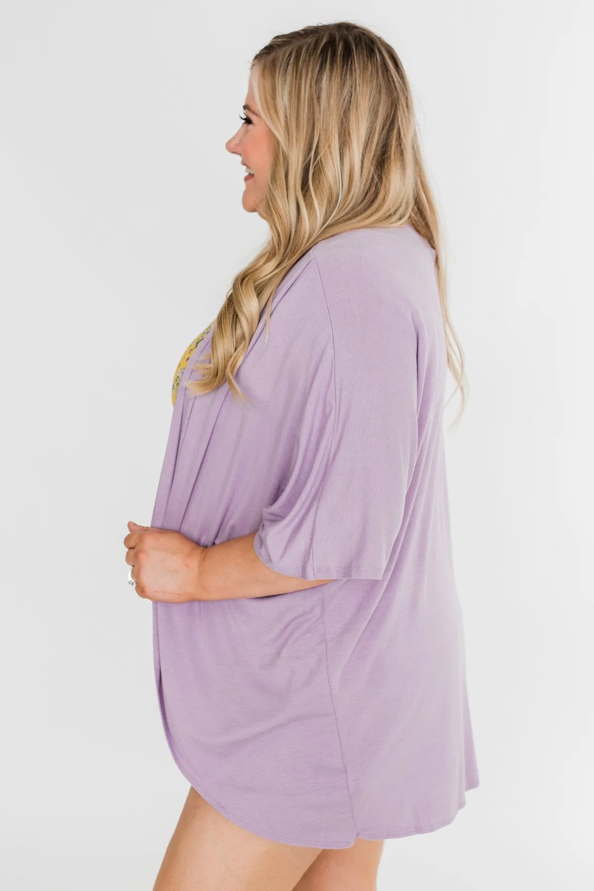 Need For You Short Sleeve Kimono- Light Purple
