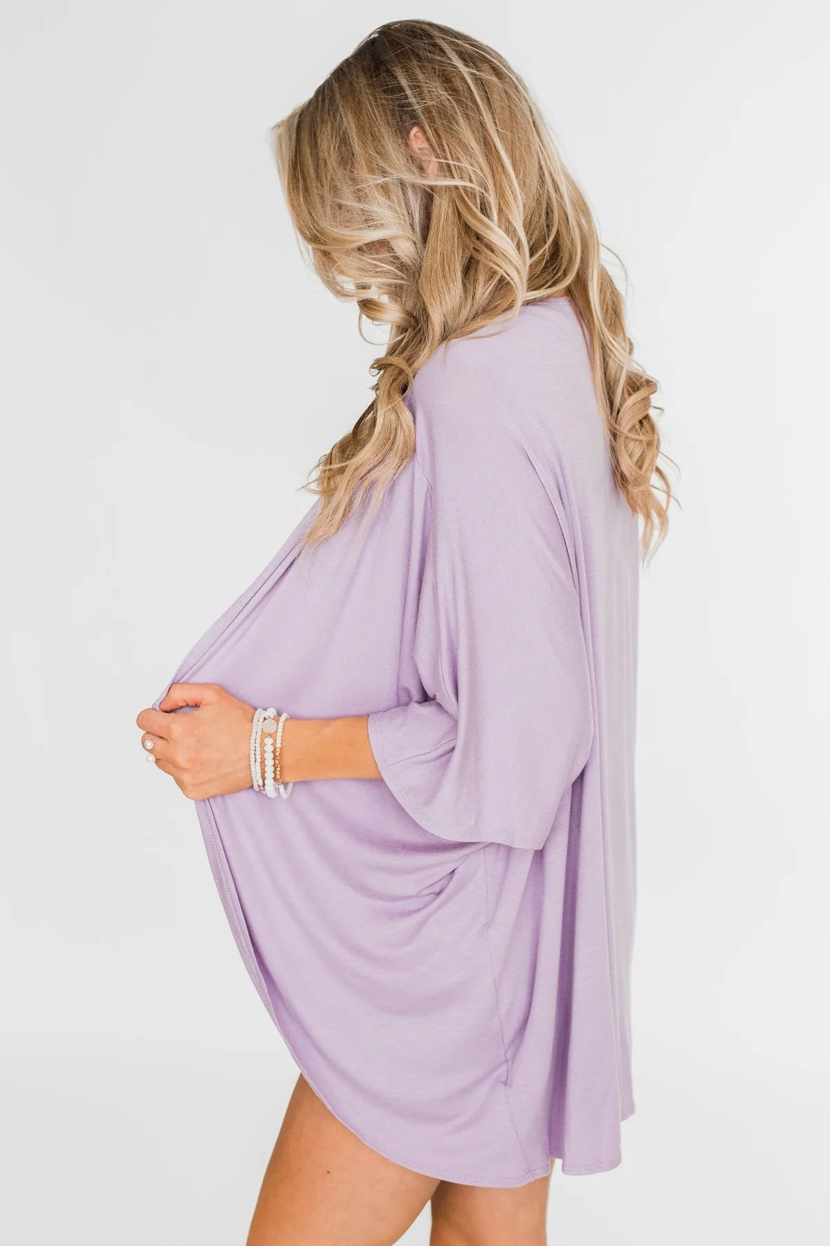 Need For You Short Sleeve Kimono- Light Purple