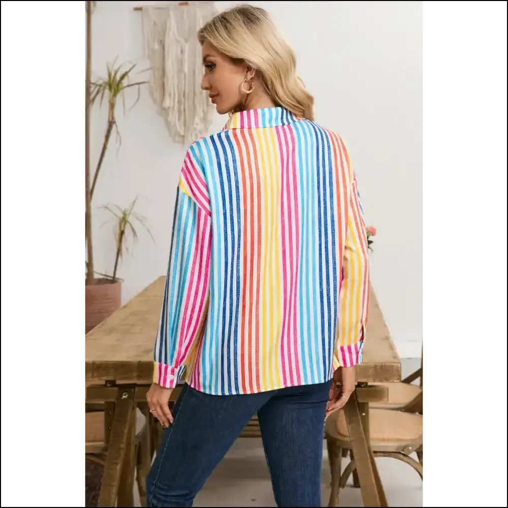 Needful Things: Vibrant Striped Long Sleeve Shirt - your New Wingman 😉 Patch Pocket !