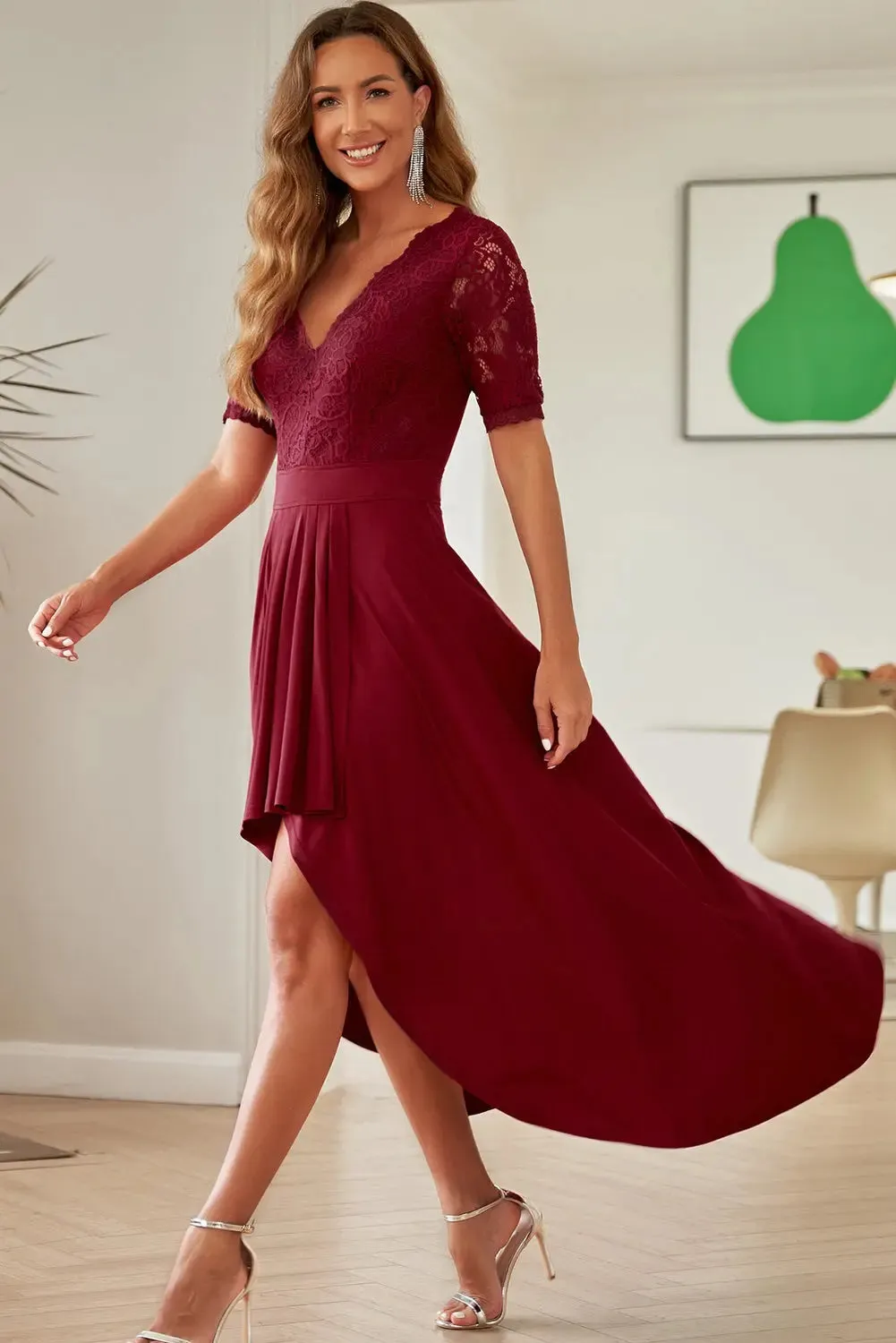 'Nereida' Short Sleeve Lace Dress