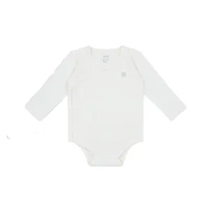 Nest Designs Organic Cotton Ribbed Kimono LS Onesie - White
