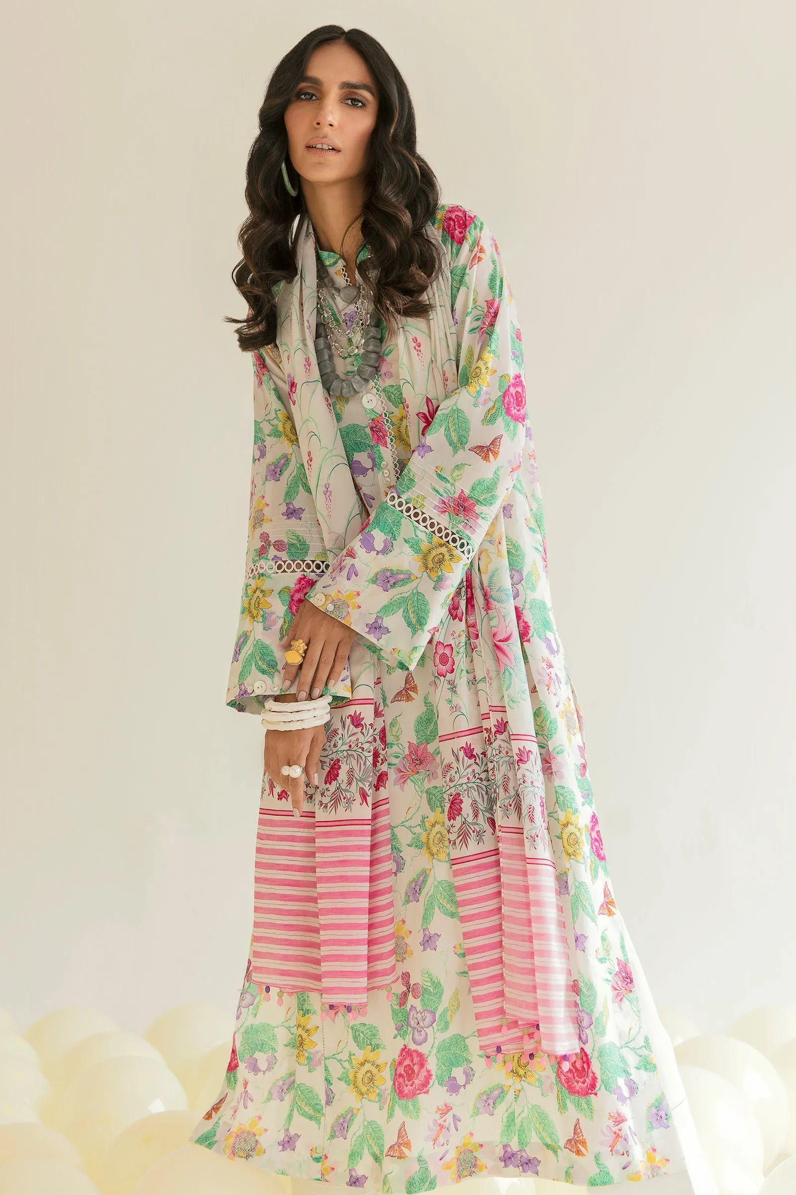 NIHAN (ZRW-20918) | Zaha RTW Poplin Collection 2023 | Stitched Lawn Cambric Cotton Suits