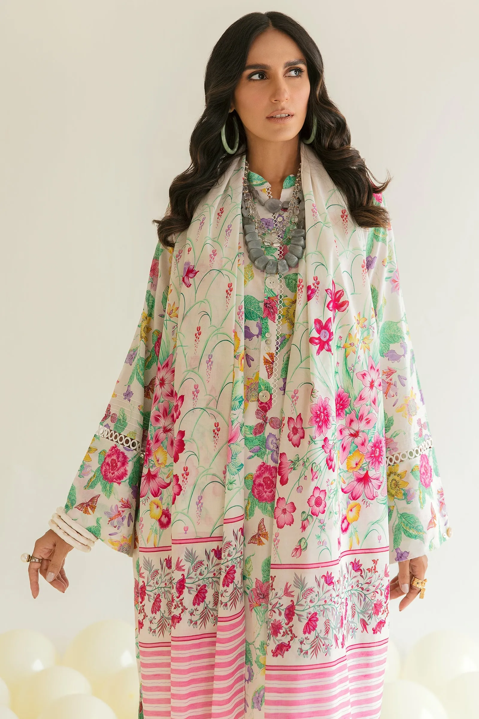 NIHAN (ZRW-20918) | Zaha RTW Poplin Collection 2023 | Stitched Lawn Cambric Cotton Suits