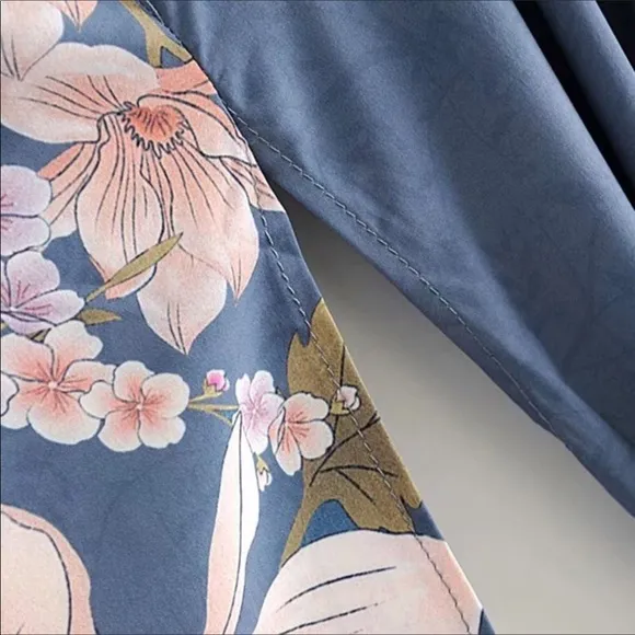 Now in Nude!!! Beautiful kimono wrap with peacock