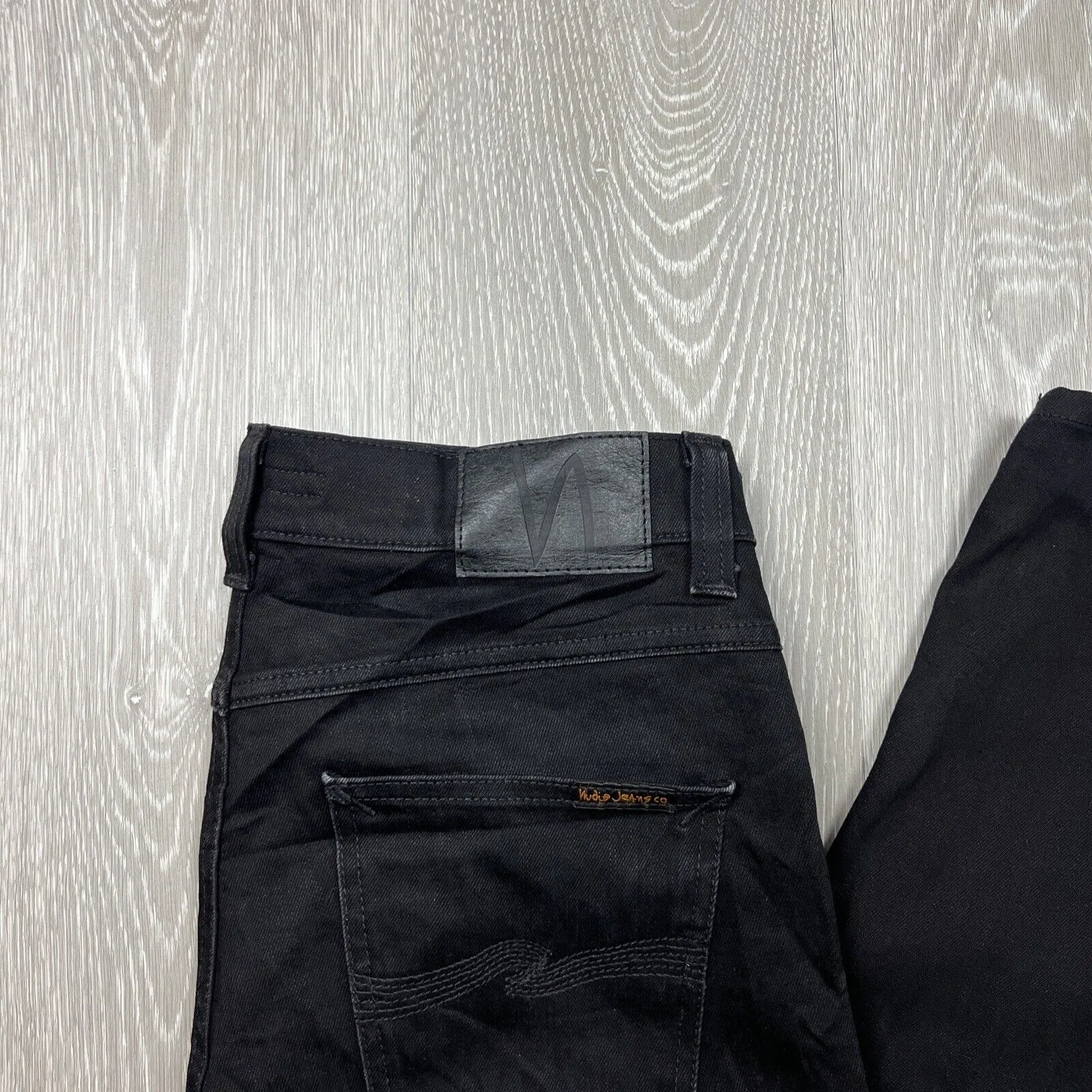Nudie Jeans Co. Black Denim Skinny Jeans Lean Dean Size 32 X 32