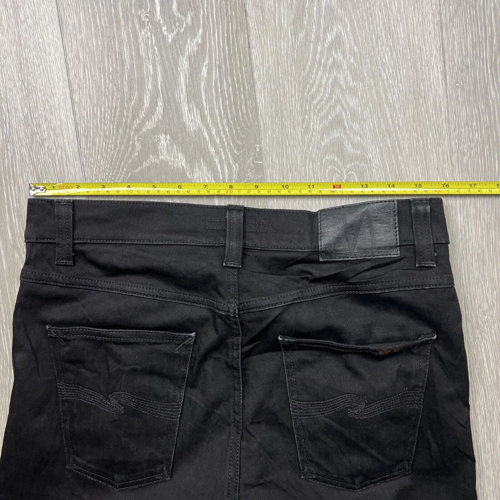 Nudie Jeans Co. Black Denim Skinny Jeans Lean Dean Size 32 X 32