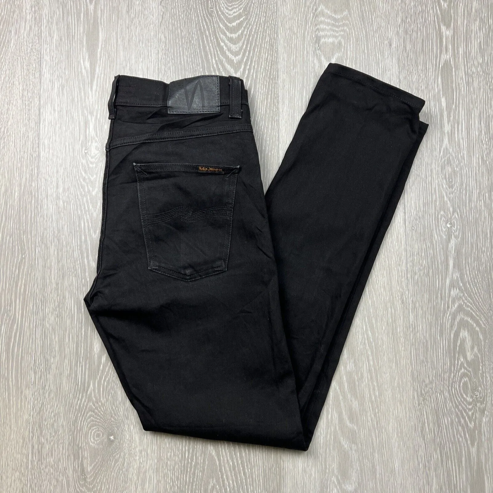 Nudie Jeans Co. Black Denim Skinny Jeans Lean Dean Size 32 X 32