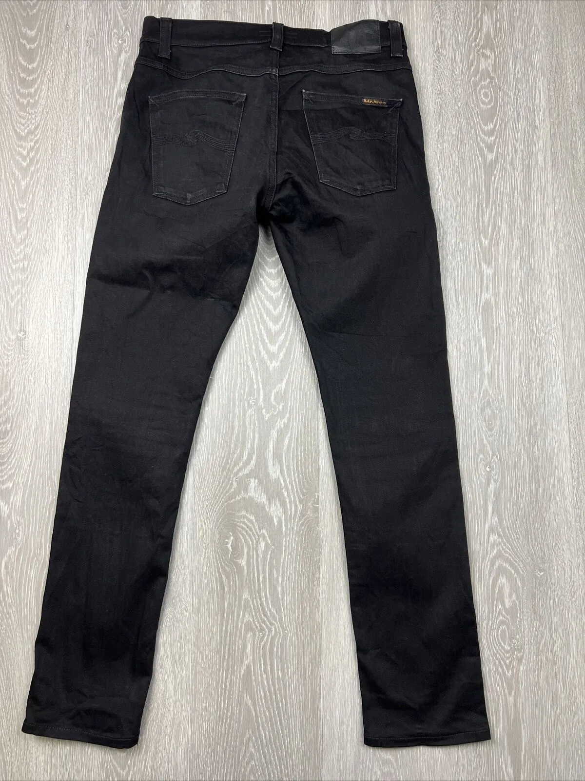 Nudie Jeans Co. Black Denim Skinny Jeans Lean Dean Size 32 X 32