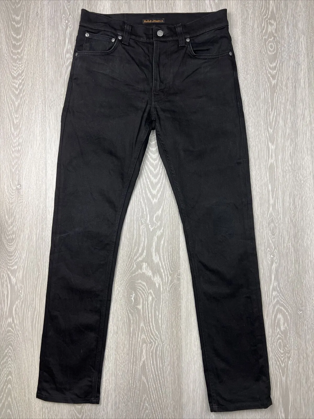 Nudie Jeans Co. Black Denim Skinny Jeans Lean Dean Size 32 X 32