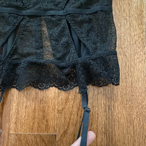 NWOT victoria’s secret black lace cut out corset bustier top