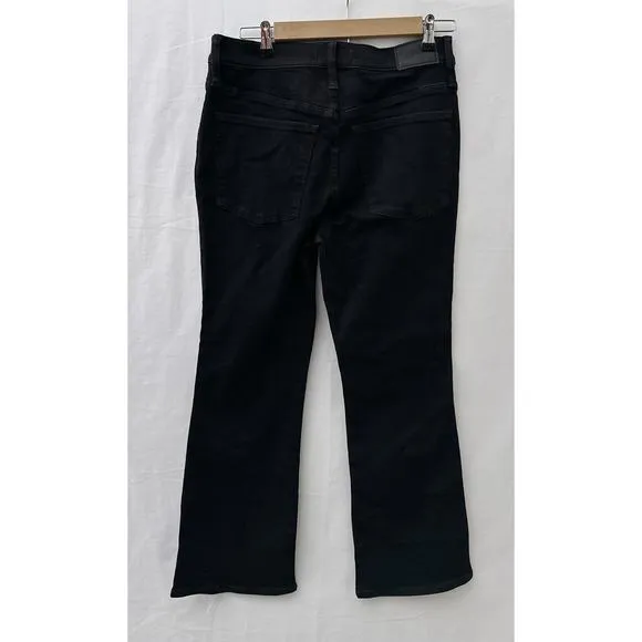 NWT Madewell Kick Out Crop Jeans Black Rinse Wash Women's Size 30
