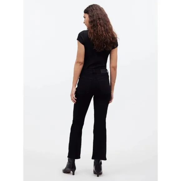 NWT Madewell Kick Out Crop Jeans Black Rinse Wash Women's Size 30