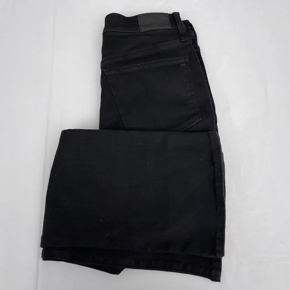 NWT Madewell Kick Out Crop Jeans Black Rinse Wash Women's Size 30