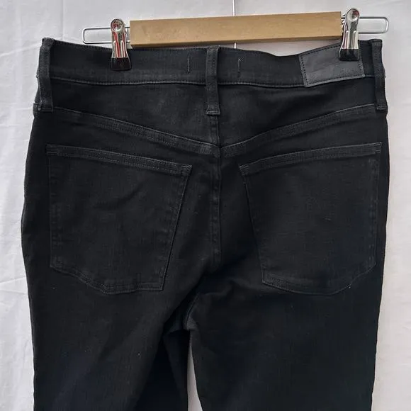 NWT Madewell Kick Out Crop Jeans Black Rinse Wash Women's Size 30