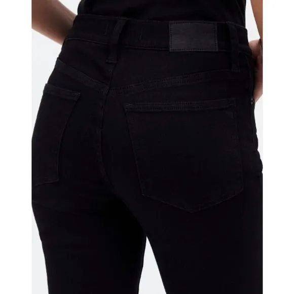 NWT Madewell Kick Out Crop Jeans Black Rinse Wash Women's Size 30