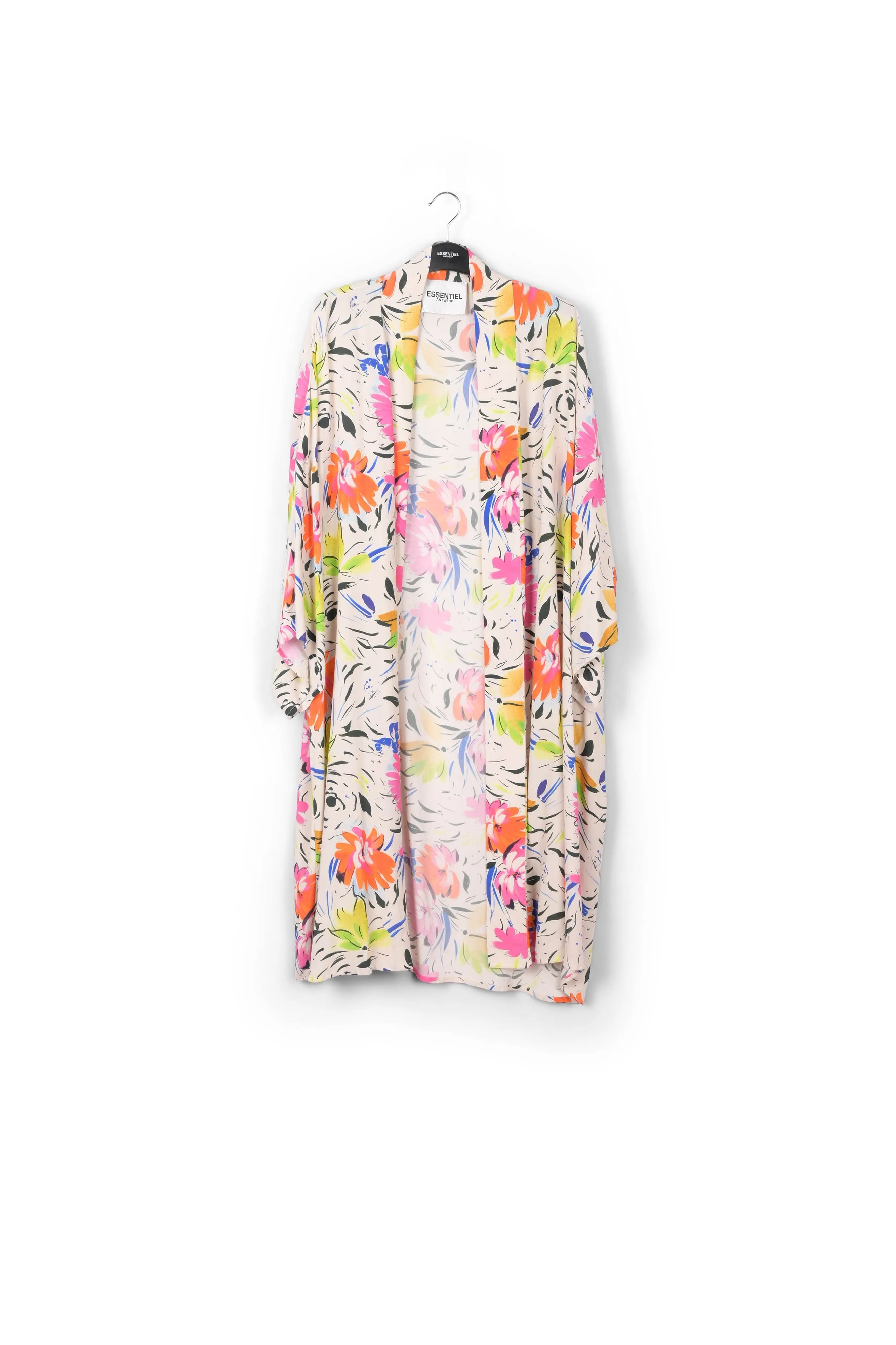 Off-white floral print kimono